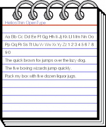 HeliosThin Regular animated font preview