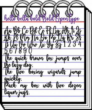hello bella bold Bold animated font preview