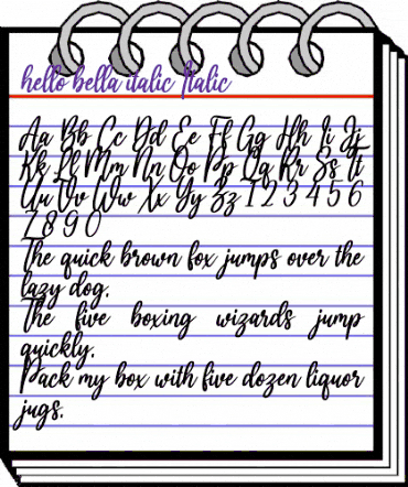 hello bella italic Italic animated font preview