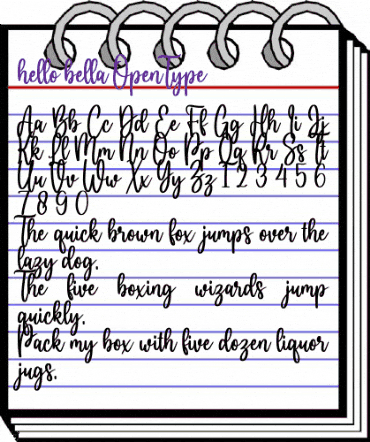 hello bella Regular animated font preview