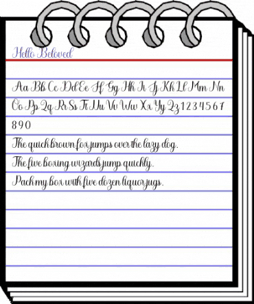 Hello Beloved Regular animated font preview