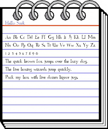 Hello Sark Regular animated font preview