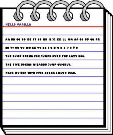 Hello Vanilla Regular animated font preview