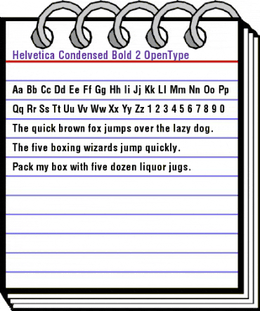 Helvetica Bold Condensed animated font preview