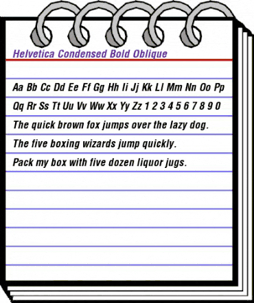 Helvetica-Condensed BoldItalic animated font preview