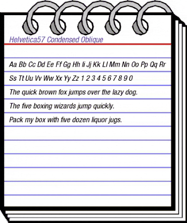 Helvetica57-Condensed RomanItalic animated font preview