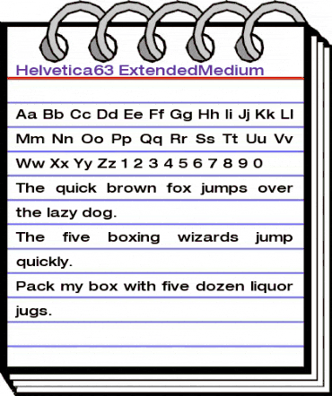 Helvetica63-ExtendedMedium Medium animated font preview