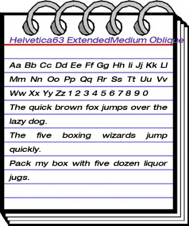 Helvetica63-ExtendedMedium MediumItalic animated font preview
