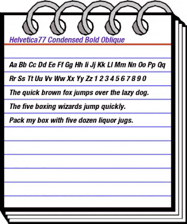 Helvetica77-Condensed BoldItalic animated font preview