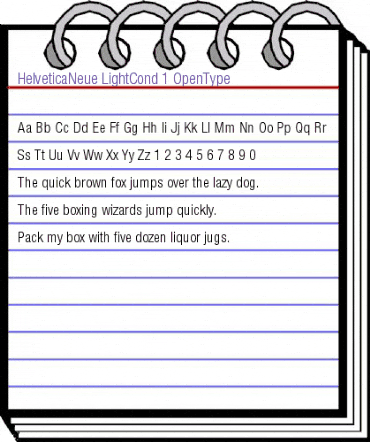 Helvetica Neue 47 Light Condensed animated font preview