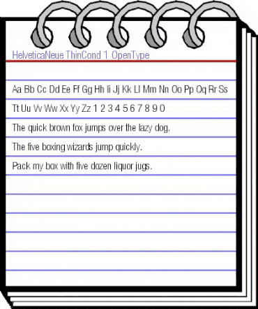 Helvetica Neue 37 Thin Condensed animated font preview