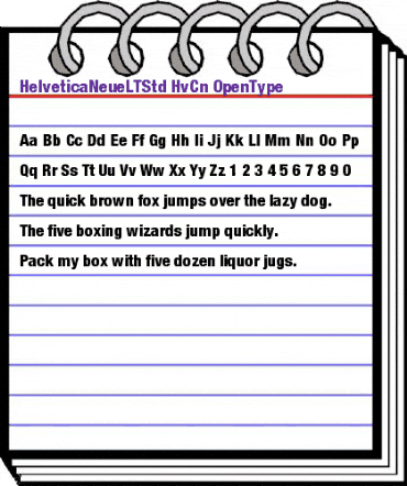 Helvetica Neue LT Std 87 Heavy Condensed animated font preview