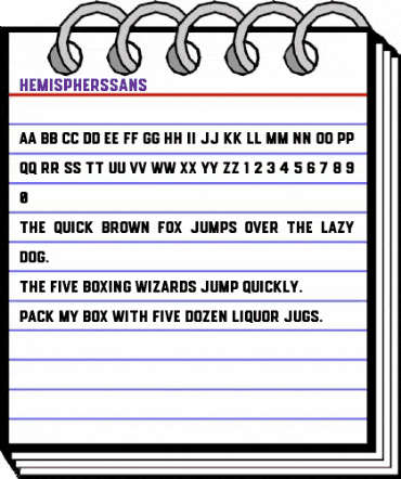 Hemisphers Sans Regular animated font preview