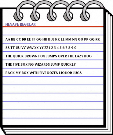 HENAVE Regular DEMO Regular animated font preview