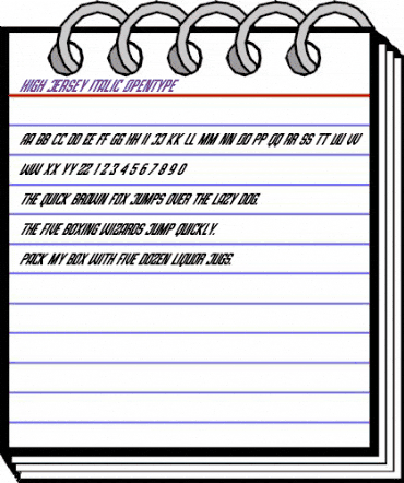 High Jersey Italic Regular animated font preview