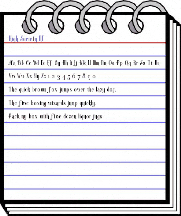 High Society NF Regular animated font preview