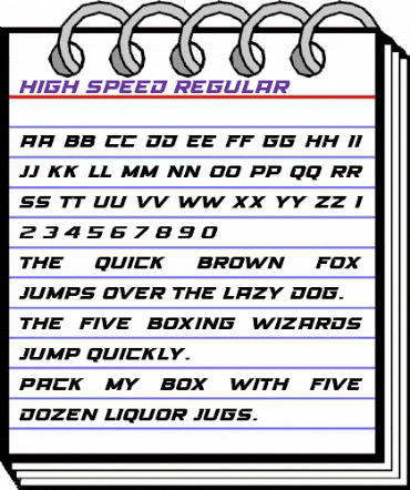 High Speed Regular animated font preview