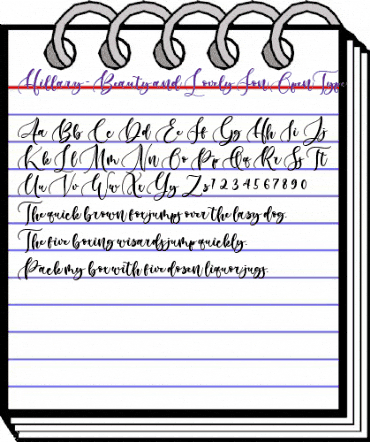 Hillary - Beauty and Lovely Fon Regular animated font preview