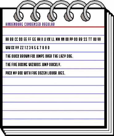 Hindenburg Condensed Regular animated font preview