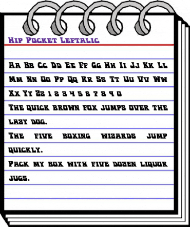 Hip Pocket Leftalic Italic animated font preview