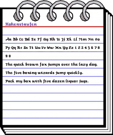 Hohenstaufen Regular animated font preview