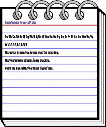 Homelander Semi-Leftalic Regular animated font preview