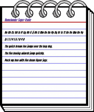 Homelander Super-Italic Regular animated font preview