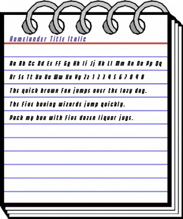 Homelander Title Italic Regular animated font preview