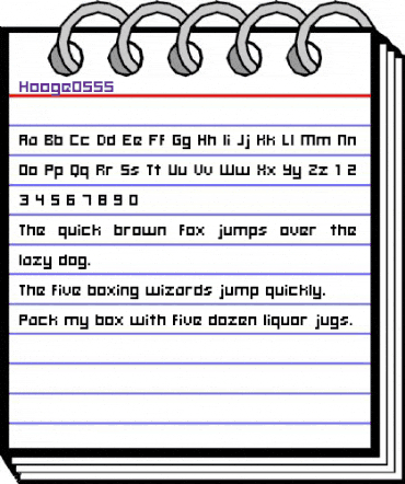 hooge 05_55 Regular animated font preview