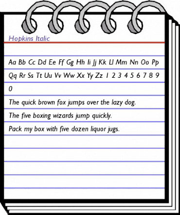 Hopkins-Italic Regular animated font preview