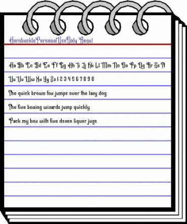 Hornbuckle Personal Use Only Regular animated font preview