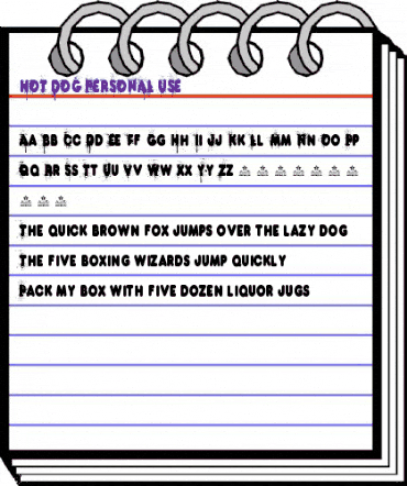 HOT DOG PERSONAL USE Regular animated font preview