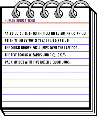 Human Error Echo Regular animated font preview