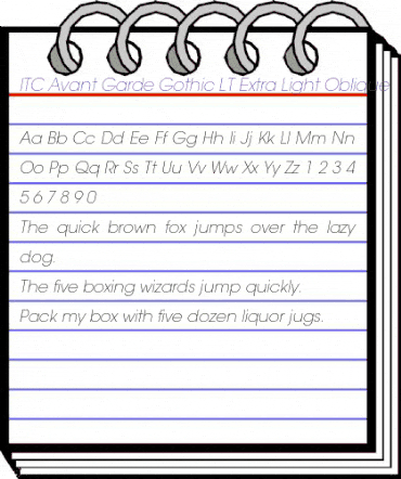 AvantGarde LT ExtraLight Italic animated font preview