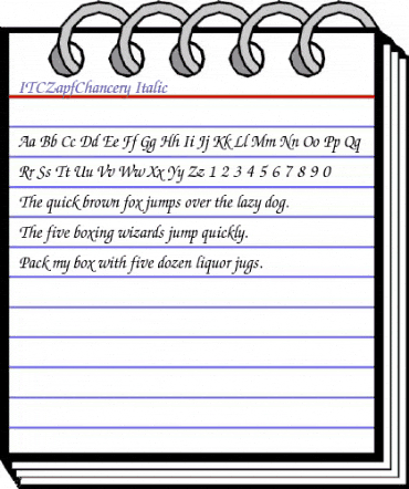 ITCZapfChancery RomanItalic animated font preview