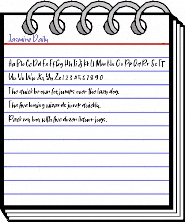 Jasmine Daily Regular animated font preview