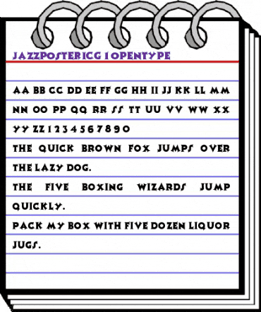 JazzPosterICG Regular animated font preview