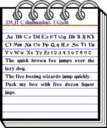 JMH Cthulhumbus UGalt1 Regular animated font preview