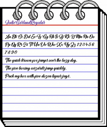 Jodie Garland Regular Regular animated font preview