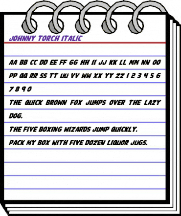 Johnny Torch Italic Italic animated font preview