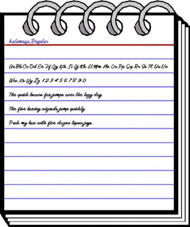 kalamaya Regular animated font preview