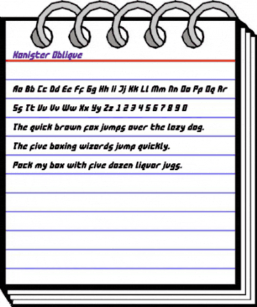 Kanister Oblique animated font preview