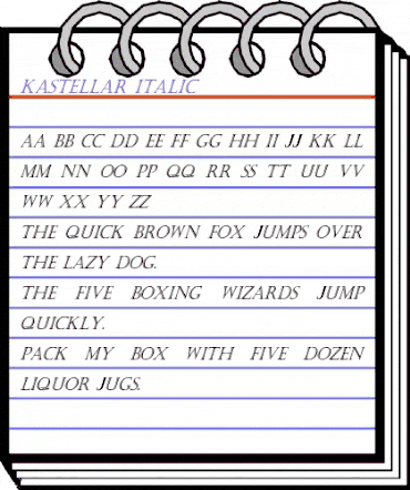 Kastellar Italic animated font preview