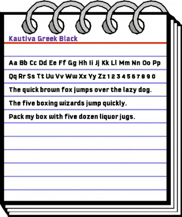 Kautiva Greek Black Regular animated font preview