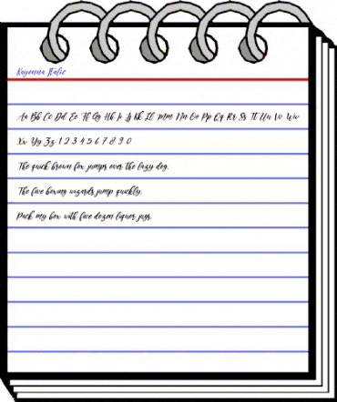 Kayonna Italic Regular animated font preview