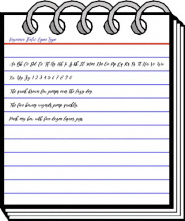 Kayonna Italic Regular animated font preview