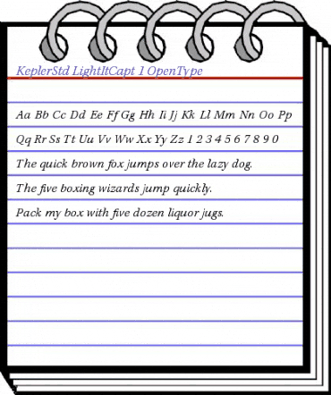 Kepler Std Light Italic Caption animated font preview