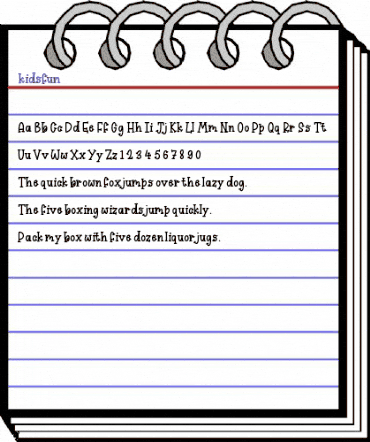 kidsfun Regular animated font preview