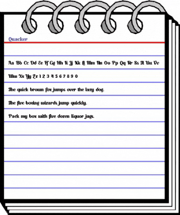 Quacker Regular animated font preview