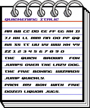Quickening Italic Italic animated font preview
